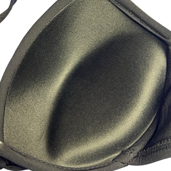 STYLUS Bikini Top‎ Size Small Black Twisted Halter Tie Swim Chic Flattering New - Picture 6 of 10